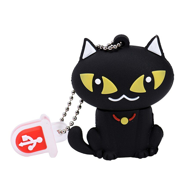 Clé USB chat noir cartoon